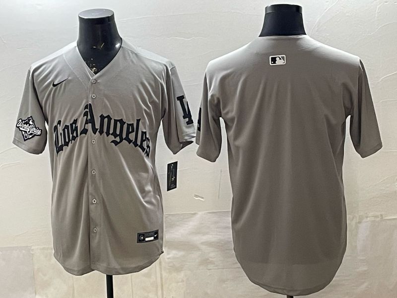 Men 2026 Los Angeles Dodgers Blank Grey Five generations Nike MLB Jersey style 002